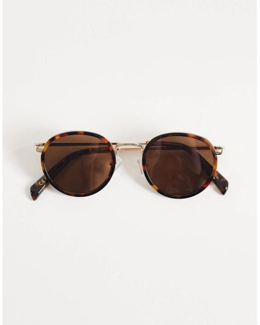 Mango Brown Round Sunglasses