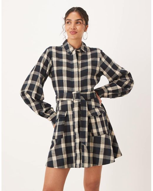 ASOS Multicolor Shirt Mini Dress With Belt