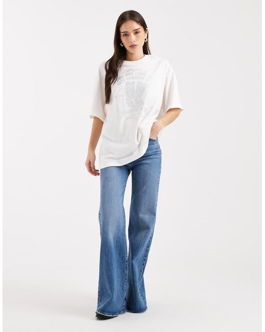 Levi's White Oversized Foil Cowboy Graphic Tee