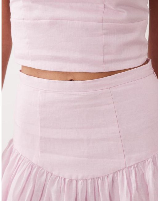 Bardot Pink Amorette Ramie Maxi Skirt