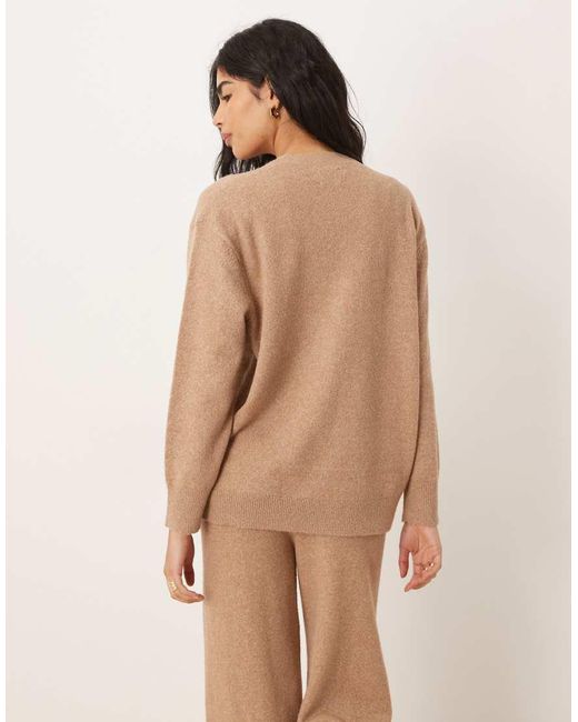 ASOS Natural Longline Boyfriend Midweight Cardigan