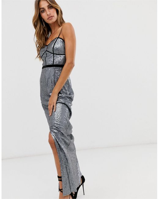 little mistress slate maxi dress