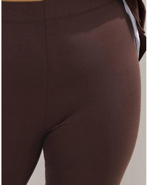 Yours Clothing Brown Cotton Stretch Leggings