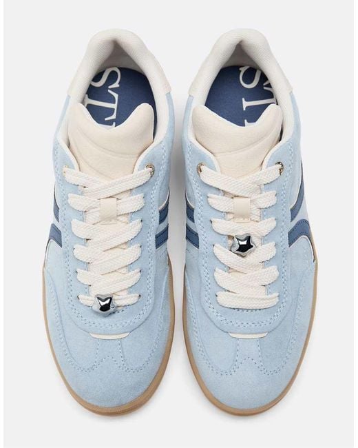 Stradivarius Blue Casual Leather Trainers