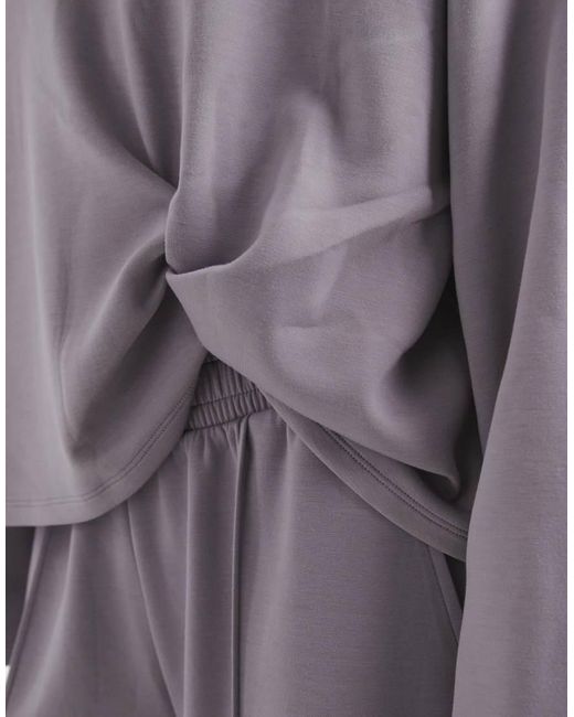 ASOS Purple Cupro Twist Front Sweatshirt