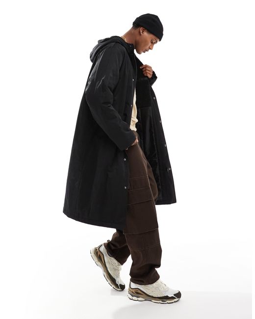 Parka longue matelassee ASOS pour homme en coloris Noir Lyst