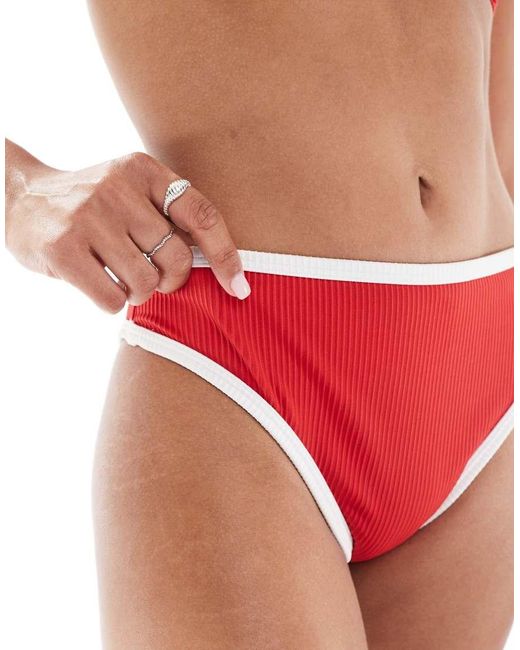 Hollister Red High Waist Cheeky Bottom Co-ord