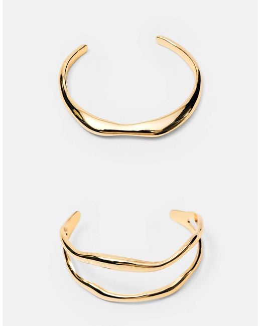 Pull&Bear Natural – 2er-pack wellige armreife