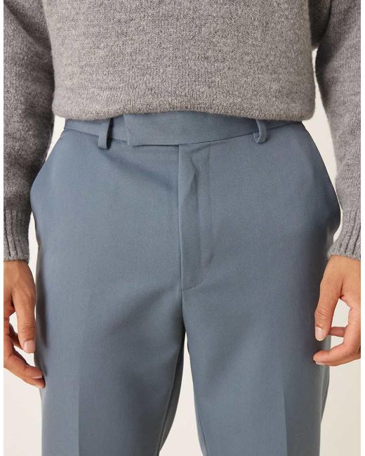 ASOS Blue Tailored Tapered Trouser for men