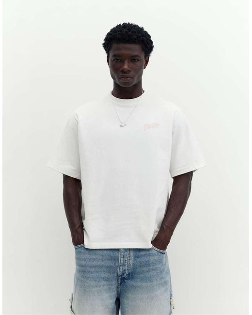 Pull&Bear Stwd Graffiti Logo T-Shirt in het White voor heren