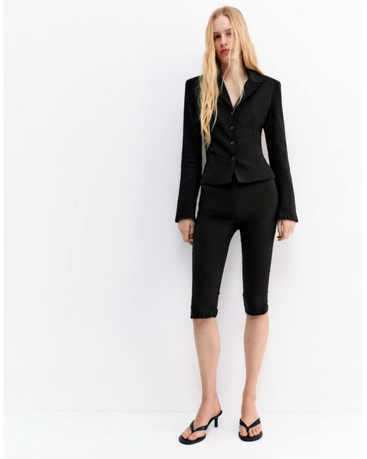 Blazer court Pull&Bear en coloris Black