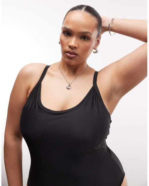 Collusion Black Plus Scoop Neck Swimsuit