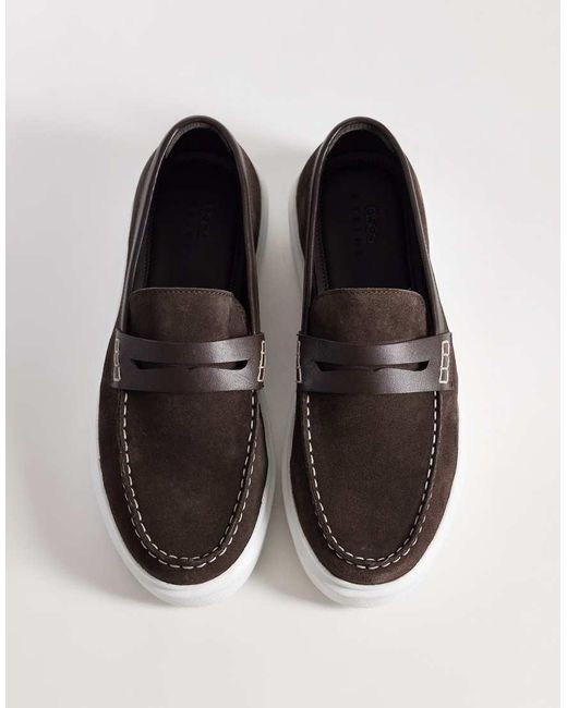 ASOS White Penny Loafer With Cupsole for men