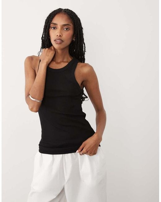 ARKET Black Ribbed Vest