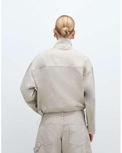 ASOS White Denim Funnel Neck Jacket