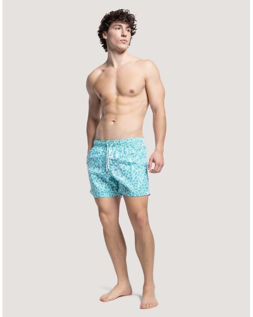 Apreslife Blue Mosaic Swim Shorts for men