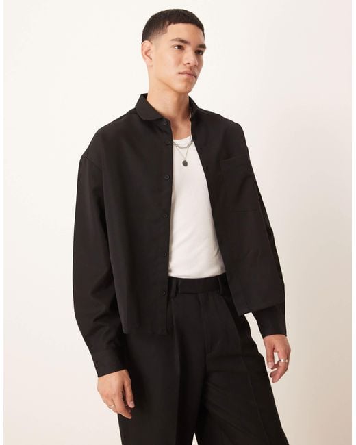 ASOS Black Co-Ord Boxy Oversized Shirt for men