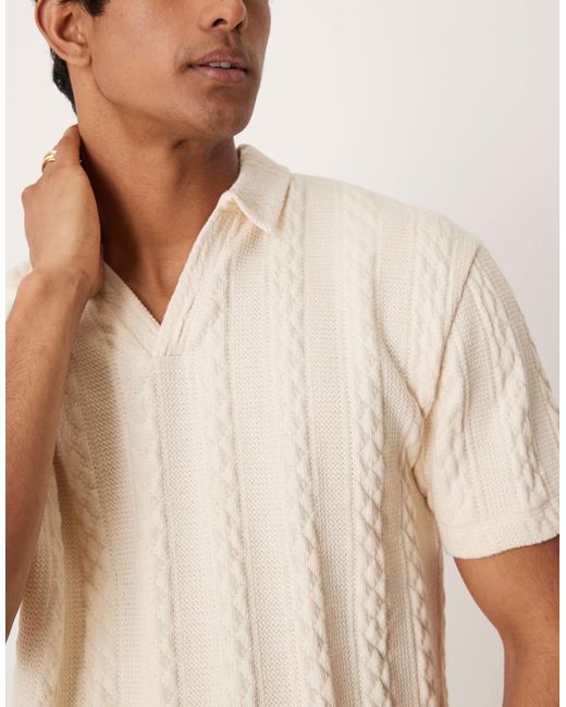 ASOS Natural Boxy Relaxed Polo for men