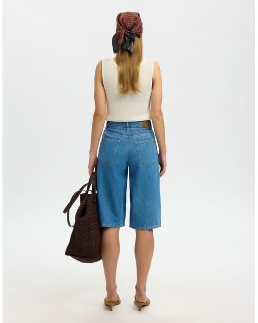 SELECTED Blue Denim Shorts