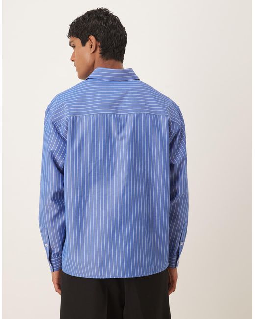 ASOS – langärmliges oversize-hemd in Blue für Herren
