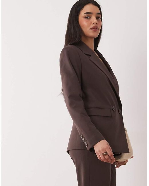 Nobody's Child Brown Tailored Double Breasted Blazer Co-ord With Wool