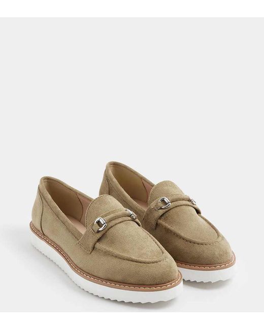 Yours Clothing Brown Faux Suede Snaffle Loafers