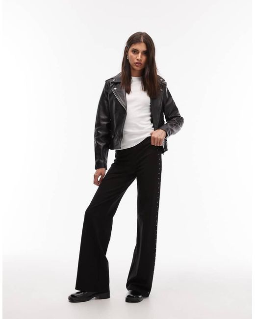Mango Rechte Legging Met Studs in het Black