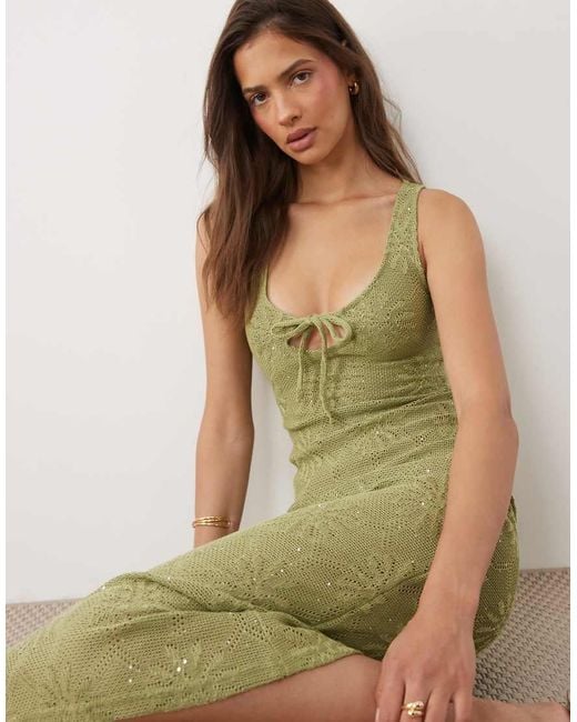 Motel Green Masela Knit Maxi Dress