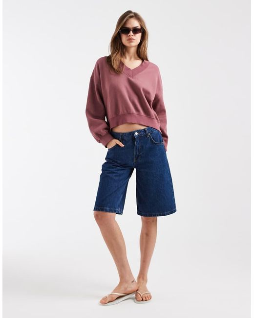 Levi's Red Slouchy V-neck Sweatshirt