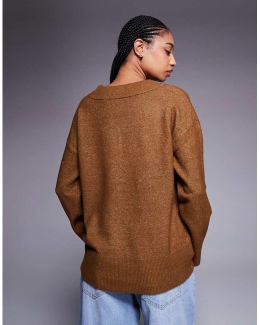 River Island Blue V Neck Knitted Jumper