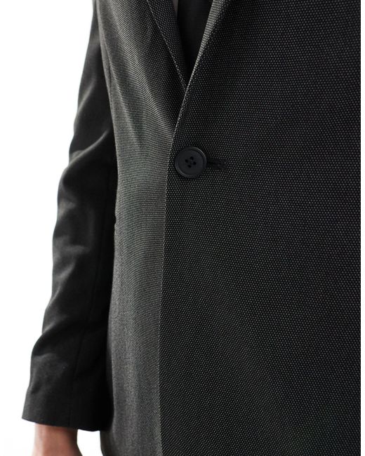 Giacca da abito super skinny nera puntinata di ASOS in Black da Uomo