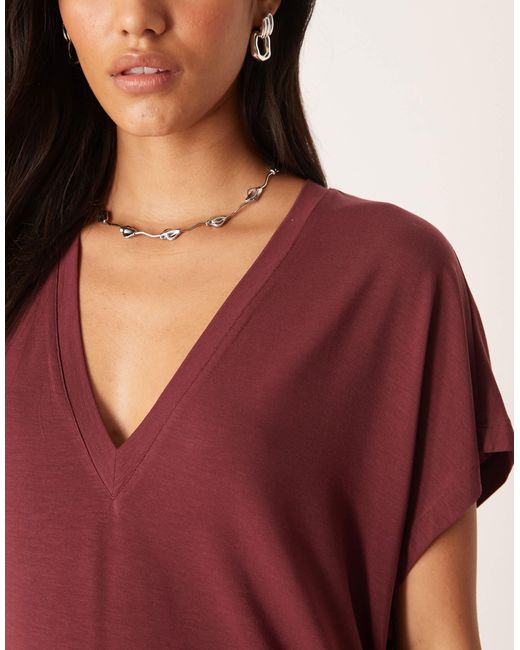 ASOS Red Breathemaxtm Lyocell Drapey V Neck T-shirt