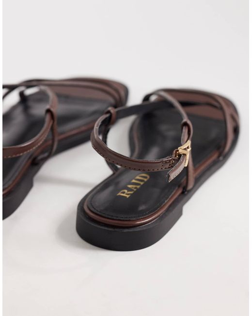 Raid White Aluna Flat Sandals