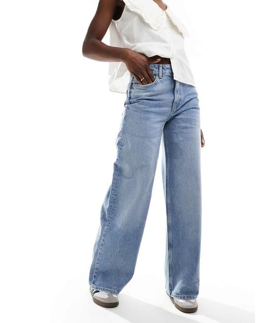 Object Blue Western Detail Straight Leg Jeans