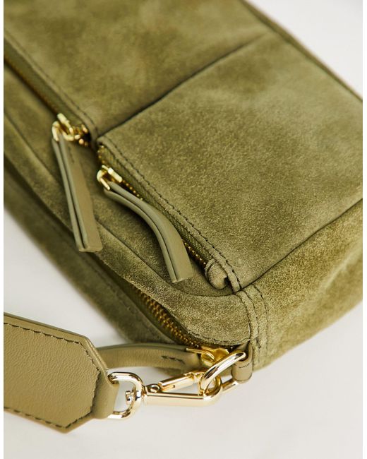 ASOS Suede Multi Pocket Camera Crossbody Bag in Blue Lyst