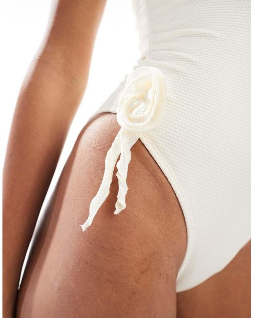 ASOS White Asymmetric Swimsuit