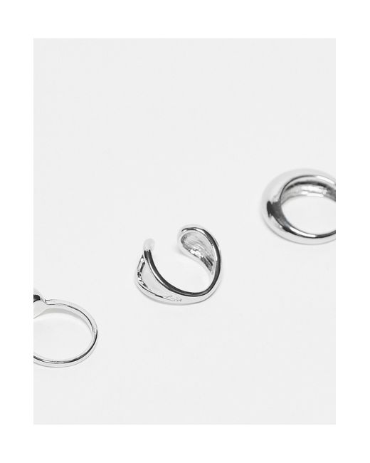 Reclaimed (vintage) Natural Unisex 3 Pack Wrap Around Rings