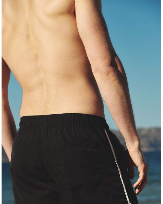 Pull&Bear Blue Stwd Swim Shorts for men