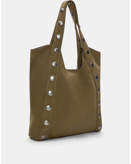 Pull&Bear Green Studded Shopper Bag