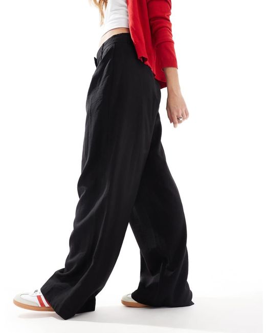 Aware Black Drapey Tailored Dad Trouser