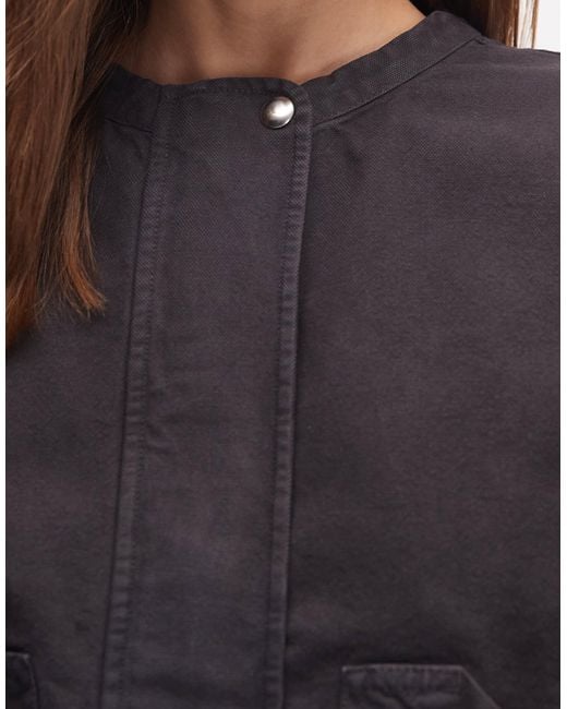 ARKET Blue Washed Cotton Bomber