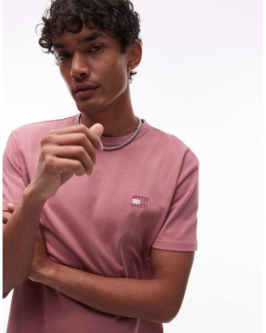 Tommy Hilfiger Pink Tonal Badge T-shirt for men