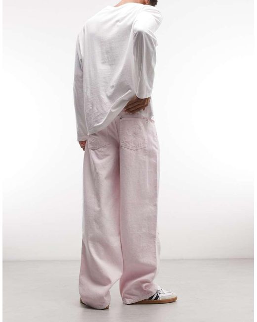 Liquor N Poker White Relaxed baggy Jeans for men