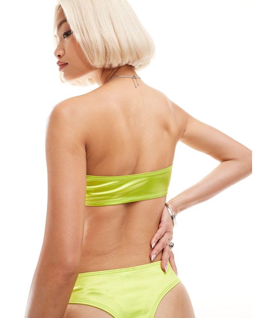 Mix and match - top bikini a fascia lime di Monki in Green