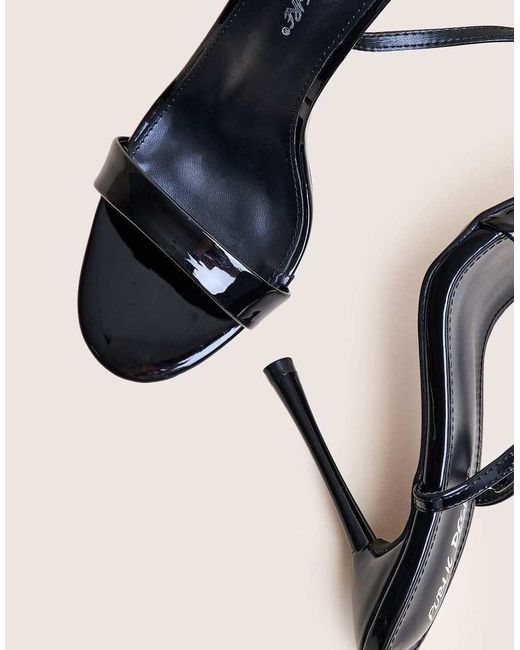 Public Desire Natural Soho Patent Barely There Strappy Stiletto Heels