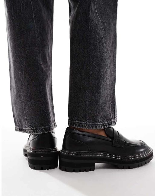 ONLY Black Loafer With Contrast Stitching