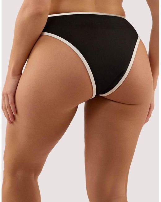 Wolf & Whistle Black Ally & Ivory High Waist Bikini Brief