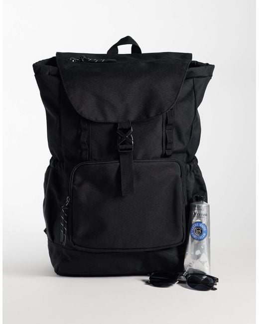 ASOS Black Multi-Pocket Backpack for men