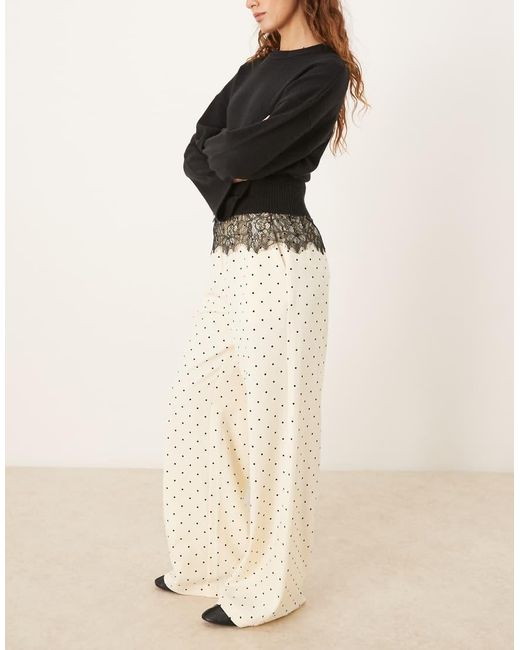 Threadbare Broek Met Elastische Taille En Stippen in het Natural