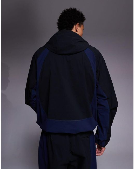 Nike Blue Tech Woven Oversized Full Zip Hoodie for men